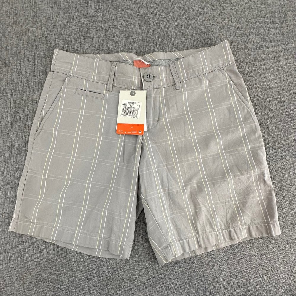 NIKE The Athletic Debt Plaid Shorts Gray Womens Size 6 Low Rise Body:100% Cotton